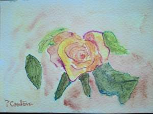 rose jaune aquarelle pascale coutoux