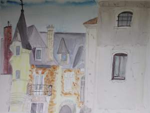 "grande maison à Montigny les Cormeilles" aquarelle pascale coutoux